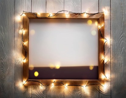 Blank Black Picture Frame. Wood picture frame isolated on white background with clipping path .