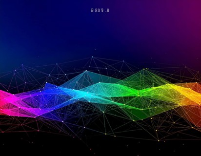 Neural network glowing brain wall art poster, abstract digital connections symbolizing