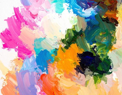 Modern brush strokes abstract poster with digital textures and expressive design, perfect for