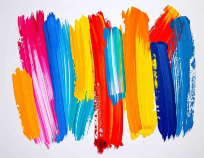 Decorative brush strokes abstract print with vibrant textures and painterly effects, suitable for
