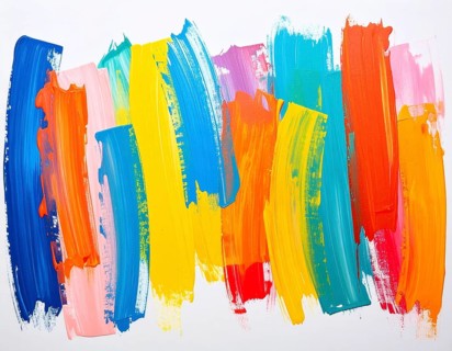 Decorative brush strokes abstract print with vibrant textures and painterly effects, suitable for