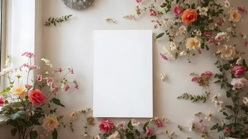 Minimalist blank white presentation board poster design, ideal for offices, classrooms, or home
