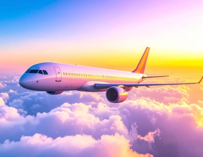 A breathtaking airplane sunset wall art print symbolizing travel, freedom, and modern
