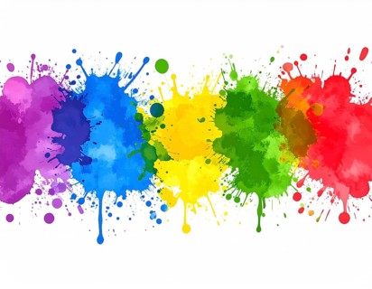 Minimalist watercolor splash poster on white background, an artistic modern décor print for homes,