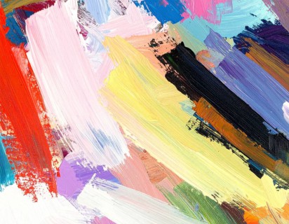 Bold neon brush strokes poster with vibrant glowing colors, ideal for modern abstract décor and
