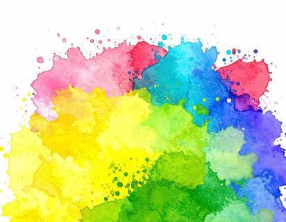Watercolor splash art on white background, modern abstract poster for stylish décor, creativity,