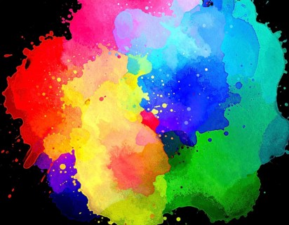 Colorfully painted background with vivid brush strokes and abstract design, symbolizing creativity,
