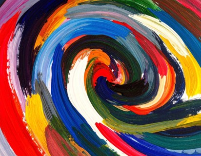 Creative brush strokes abstract poster combining painterly textures and vibrant background, ideal