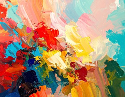 Modern brush strokes abstract poster with digital textures and expressive design, perfect for