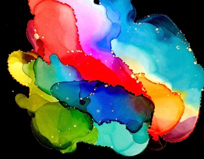Colorfully painted background with vivid brush strokes and abstract design, symbolizing creativity,
