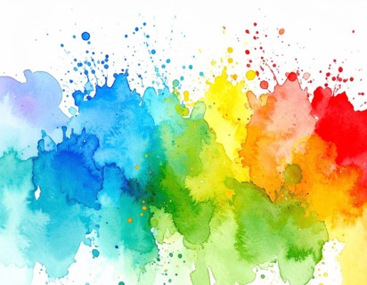 Minimalist watercolor splash poster on white background, an artistic modern décor print for homes,
