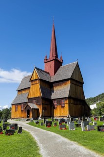 Stave church or Stavkyrkje, Ringebu, Gudbrandsdalen or Gudbrandsdalen, Fylke Oppland, Norway