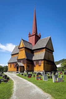 Stave church or Stavkyrkje, Ringebu, Gudbrandsdalen or Gudbrandsdalen, Fylke Oppland, Norway