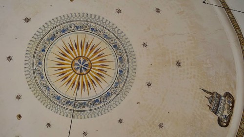 Artistic fresco of a star on a mosque dome, Ibrahim Pasha Mosque, Old Town, Turkish Quarter, Rhodes