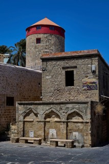 Washing facilities near Borsani Mosque, Turkish Quarter, Historic mill and ancient stone structure