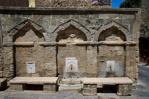Fountain, washing facilities, near Borsani Mosque, Omirou Street, Ancient sandstone structure with
