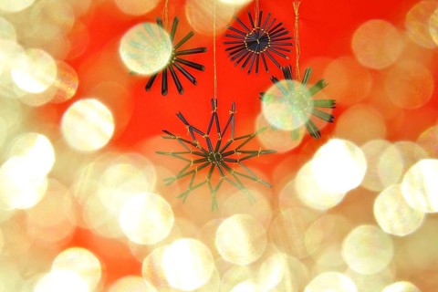 Christmas decoration, home-made straw stars, Germany