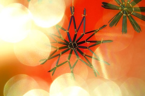Christmas decoration, home-made straw stars, Germany