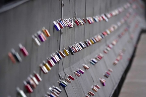 Love locks on a bridge, Germany
