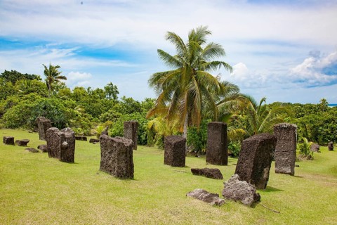 Badrulchau archaeological site listed in the Palau Register of Historic Places with ancient stone