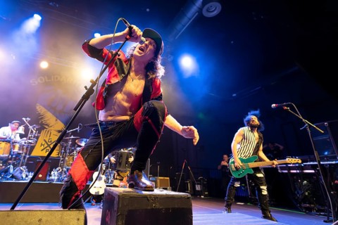 Eugene Hütz, singer and guitarist, Gogol Bordello, folk-punk band, USA, live on Fall 2025 European