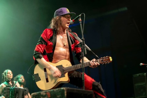 Eugene Hütz, singer and guitarist, Gogol Bordello, folk-punk band, USA, live on Fall 2025 European