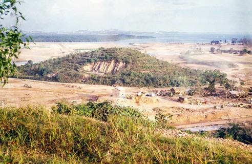 Land being cleared and levelled for industrial development, Jurong, Singapore, south east Asia 1963
