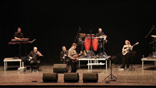 Turkish singer Coskun Sabah performs on stage at Gaziantep University as part of the Türkiye Kültür