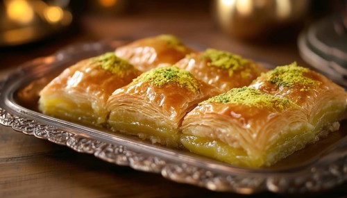 Delicious And Sweet Treat Consisting Of Layers Of Phyllo Pastry Filled With Chopped Nuts And Held