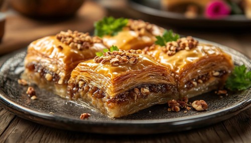 Homemade Walnut Baklava: A Classic Turkish Dessert Known As Cevizli Baklava. Enjoy The Authentic