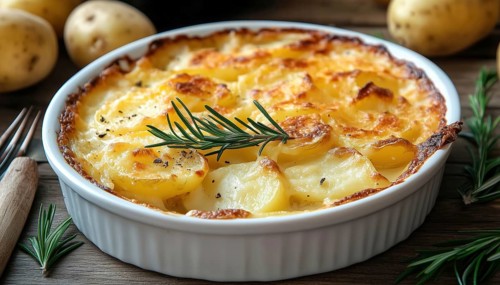 Creamy And Cheesy Potato Gratin With Rosemary: A Turkish Delight Of Baked Potatoes Topped With