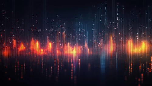 Visualization Of Music Equalizer And Sound Waves On A Black Background - Exploring The Fusion Of