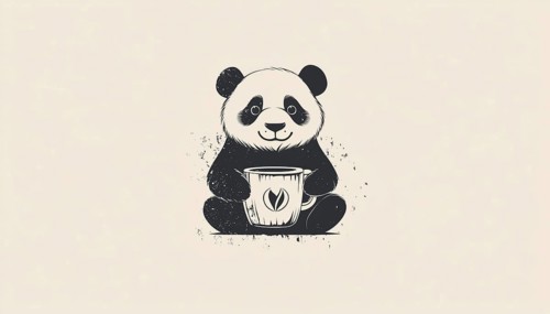 Vintage Hipster Retro Panda Coffee Mug With Logo - A Unique And Stylish Addition To Your Collection