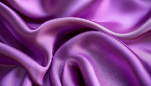 Close-Up Of Textured Purple Silk Material Showing Rippled Patterns And Details In A Detailed Image
