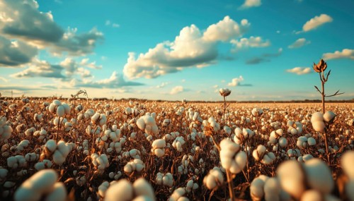 Agriculture: Cotton Fields Prepared For Harvesting, Ready To Be Processed And Yield Profits For