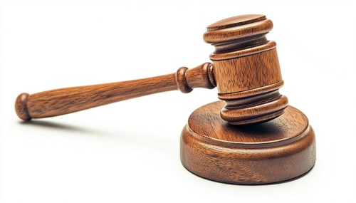 Wooden Auction Hammer With Stand For Law And Justice: Judge'S Gavel Hammer On White For