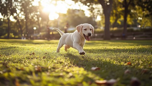 Canine Frolicking In The Park: A Playful Pup Running Around And Enjoying The Outdoors, Having A