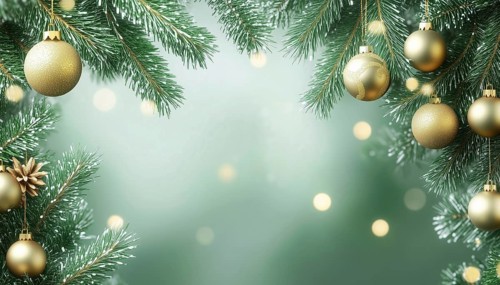 Green And Golden Pine Branches For Sale In Christmas Xmas Holiday Web, Perfect For Decorating