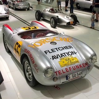 Porsche Spyder 550 with aluminium body from 1954 for Carrera Panamericana car race, Porsche Museum