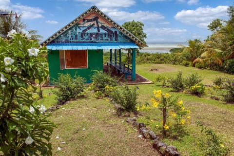 Entrance to Badrulchau archaeological site listed in the Palau Register of Historic Places with