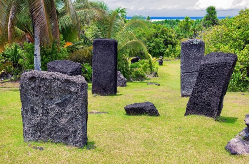 Badrulchau archaeological site listed in the Palau Register of Historic Places with ancient stone