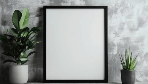 Mock Up Of Black Square Photo Frame For Displaying Artwork, Photographs, Or Prints With A Clean And