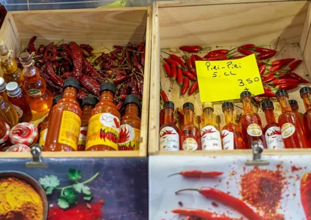 The central market, market hall, Mercado Municipal de Lagos, on three floors, offering all kinds of