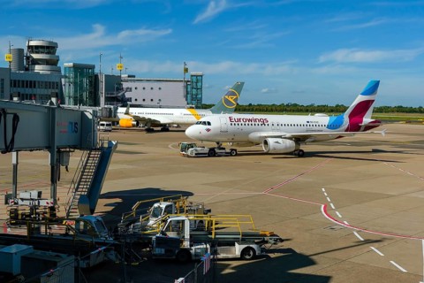 Düsseldorf, North Rhine-Westphalia, Germany - Düsseldorf Airport, aircraft of the airlines