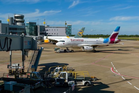 Düsseldorf, North Rhine-Westphalia, Germany - Düsseldorf Airport, aircraft of the airlines