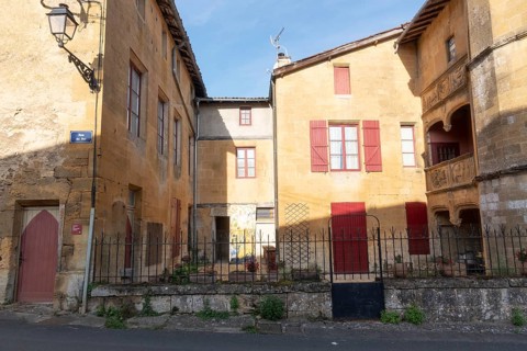 House of Chevalier Michel, historic building, yellow sandstone, Marville, Renaissance village,