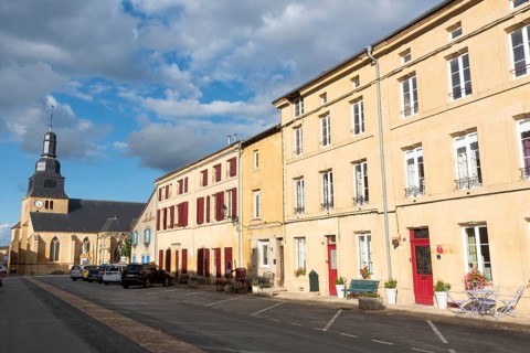 Church of Saint-Nicolas, main street, Marville, Renaissance village, Département Meuse, Grand Est,