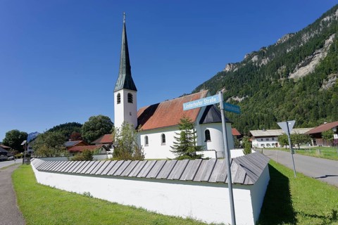 Village church in Graswang, Graswangtal, Oberammergau, Catholic, Ammergau, Ammergau Alps, Upper