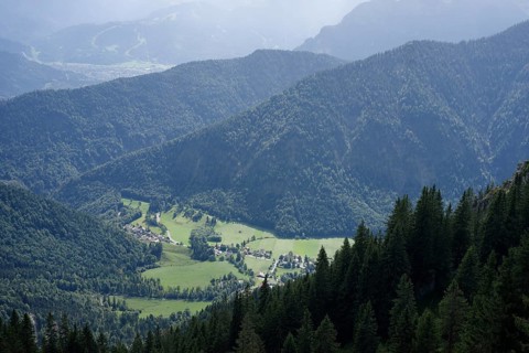 Mountain panorama seen from the Laber, Ammergau Alps, Ammergau, Oberammergau, mountains, Alps,