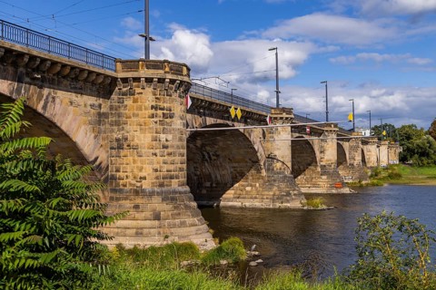 Marienbrücken in Dresden, an important transport link between the old town and the new town. Two